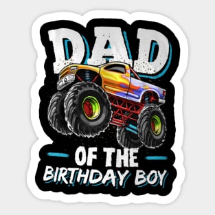 Dad Of The Birthday Boy Monster Truck Birthday Novelty Sticker